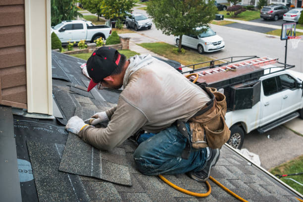 Professional Roof Replacement technician working in Blair, WI